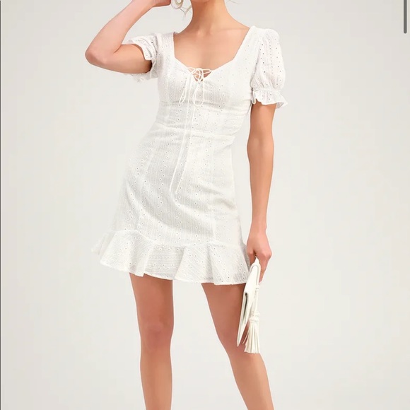 Lulus Dresses & Skirts - Lulus Eyelet White Mini Dress